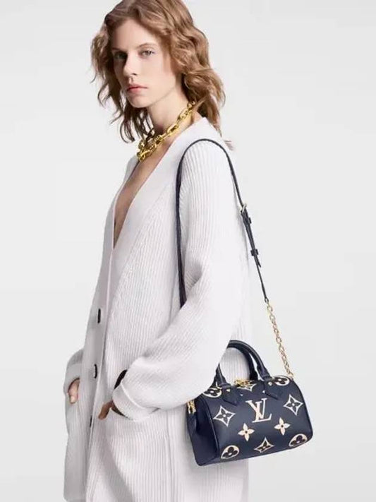 Speedy Bandouliere 20 Monogram Empreinte Leather Tote Bag Navy - LOUIS VUITTON - BALAAN 2