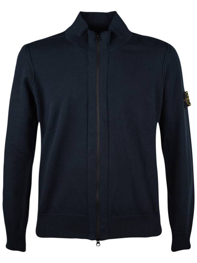 Wappen Patch Cotton Zip-Up Cardigan Navy - STONE ISLAND - BALAAN 2