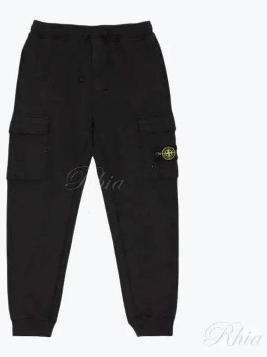 Cotton Wappen Patch Track Pants Black - STONE ISLAND - BALAAN 2