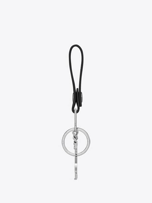 Monogram Leather Key Holder Black Silver - SAINT LAURENT - BALAAN 3