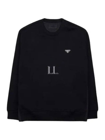 Technical Cotton Sweatshirt Black - PRADA - BALAAN 2