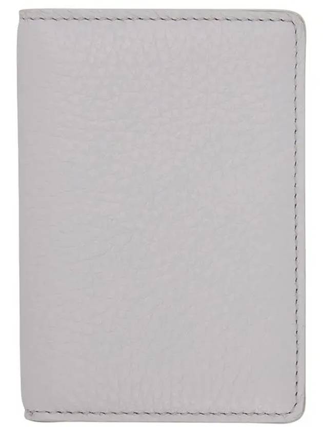 Maison Margiela Stitched Logo Brown Gray Twotone Leather Befold Card Holder - MAISON MARGIELA - BALAAN 3