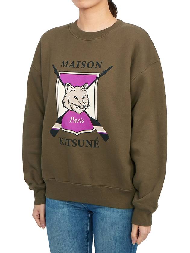 College Fox Print Sweatshirt Khaki - MAISON KITSUNE - BALAAN 3