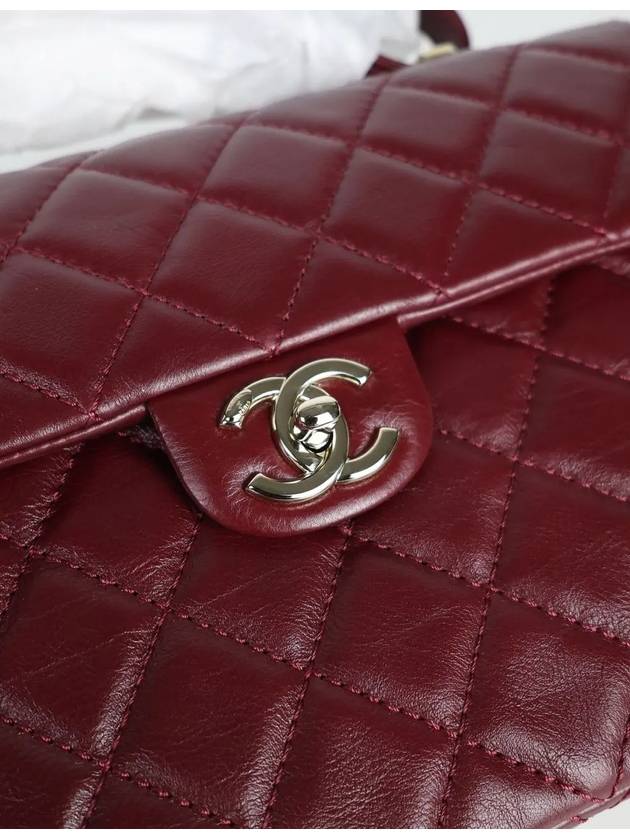 21K Classic Top Handle Burgundy Gold AS2802 - CHANEL - BALAAN 7