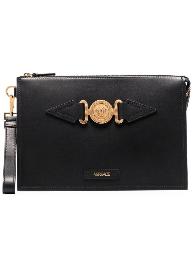 Medusa Logo Leather Clutch Bag Black - VERSACE - BALAAN 2