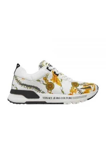 Jeans Couture Baroque Print Low Top Sneakers White - VERSACE - BALAAN 2