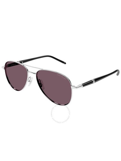 Sunglasses MB0345S 002 SILVER BLACK VIOLET - MONTBLANC - BALAAN 2