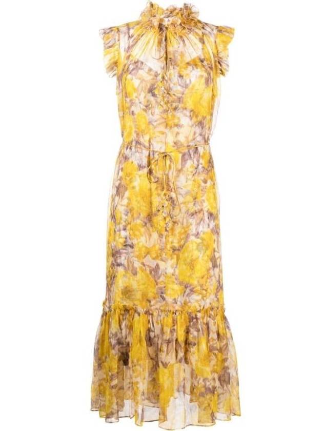 Women's Floral Long Dress Yellow - ZIMMERMANN - BALAAN 1