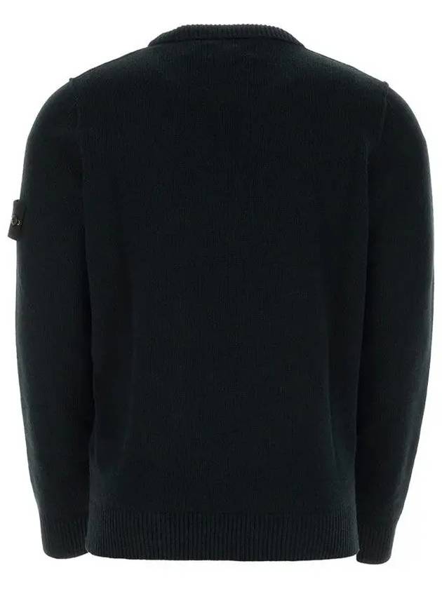 Logo Patch Lambswool Crewneck Knit Top Navy - STONE ISLAND - BALAAN 3