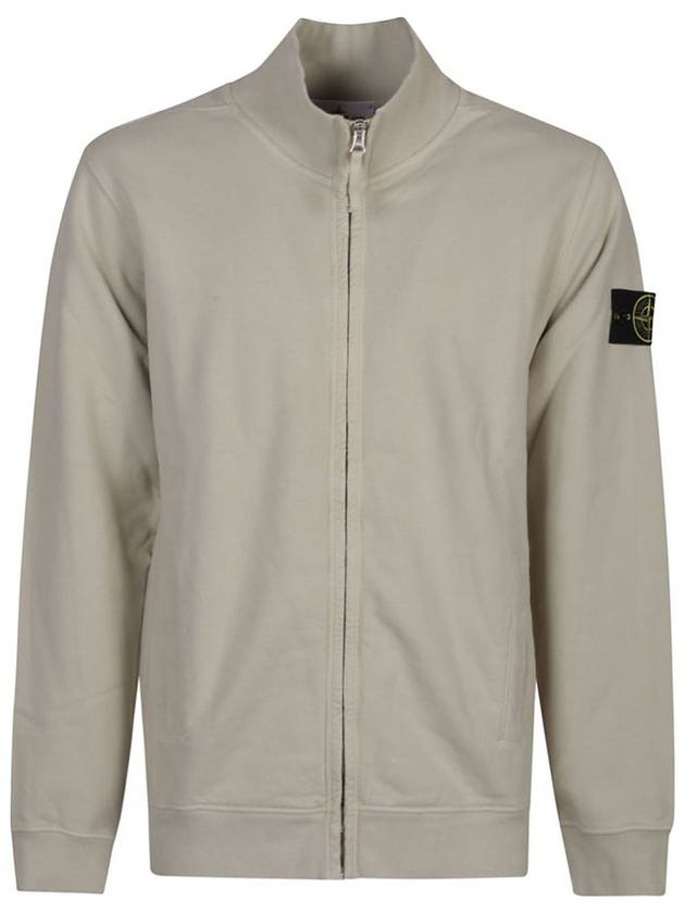 Stone Island logo patch zip up sweatshirt - STONE ISLAND - BALAAN 1