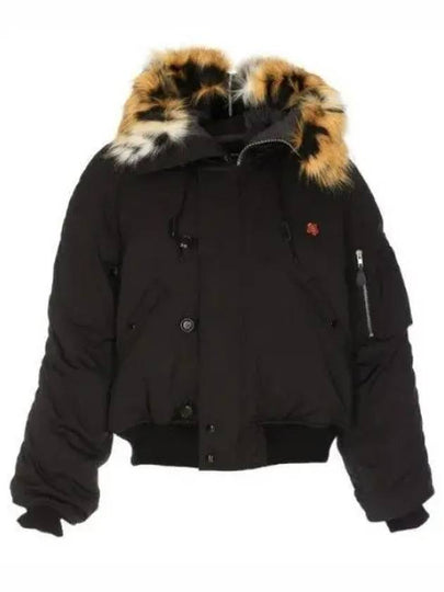 Boke Flower Fur Bomber Jacket Black - KENZO - BALAAN 2