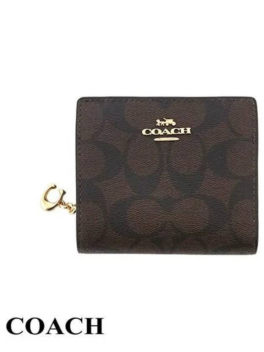 Signature Canvas Half Wallet Brown - COACH - BALAAN 2