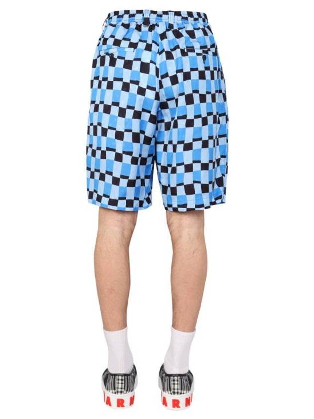 Check Print Bermuda Shorts Blue - MARNI - BALAAN 5