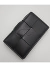 Intrecciato Cassette Leather Flap Card Wallet Black - BOTTEGA VENETA - BALAAN 4