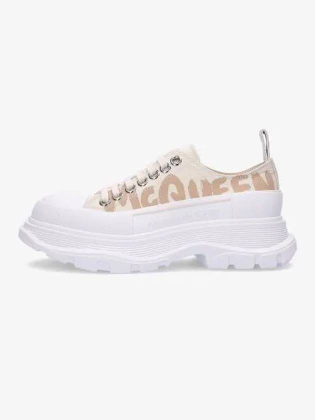 Women's Logo Print Low Top Sneakers Cream - ALEXANDER MCQUEEN - BALAAN 2