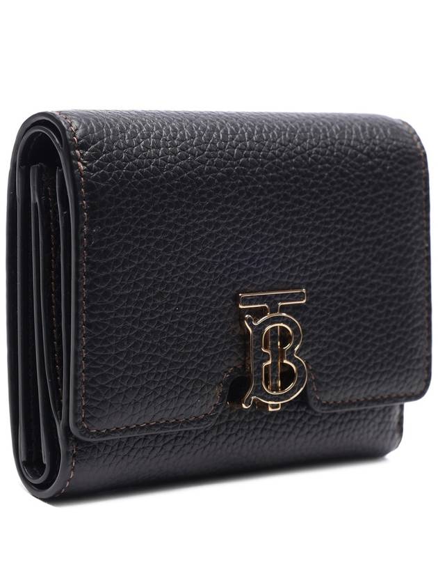 Monogram Motif Grainy Leather Folding Wallet Black - BURBERRY - BALAAN 4