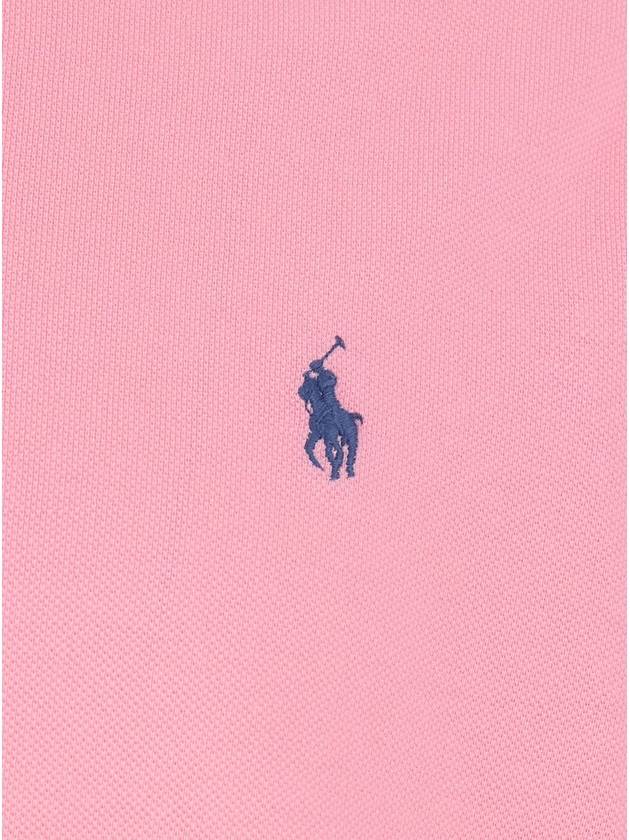 Men's Blue Embroidered Logo Polo Shirt Light Pink - POLO RALPH LAUREN - BALAAN 4