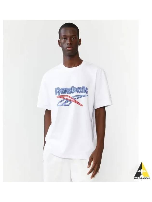 Neon Big Logo T Shirt White - REEBOK - BALAAN 1