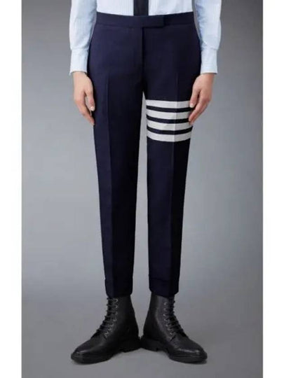 Men's Plain Weave 4 Bar Low Rise Skinny Straight Pants Navy - THOM BROWNE - BALAAN 2