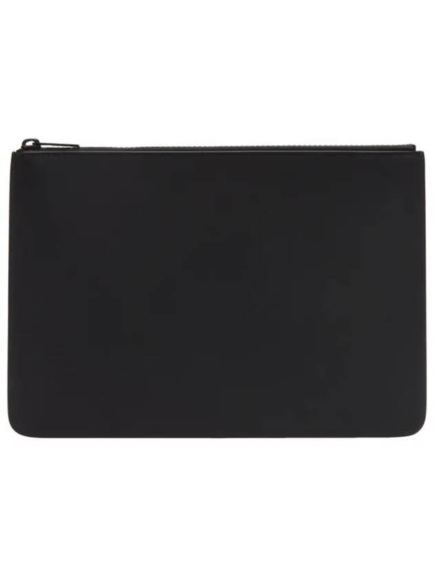 Maison Margiela Signature 4 Bar Stitch Logo All Black Smooth Leather Clutch Bag - MAISON MARGIELA - BALAAN 2