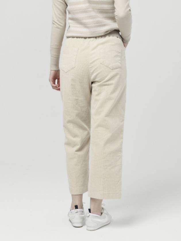 Women s Waist Banding Button Pocket Cotton Span Corduroy Light Beige 3 4 Pants DO6242PT23 - DOYOUKNOWMC GOLF WEAR - BALAAN 5