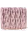 Matelasse Logo Nappa Leather Half Wallet Alabaster Pink - MIU MIU - BALAAN 4