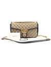 443497 GG logo matelass jacquard gold chain Marmont small shoulder bag - GUCCI - BALAAN 2