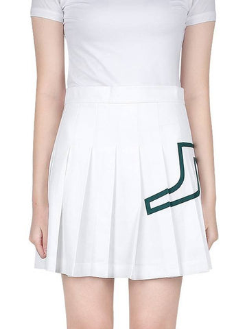 Women's Naomi Pleated Skirt White - J.LINDEBERG - BALAAN 1