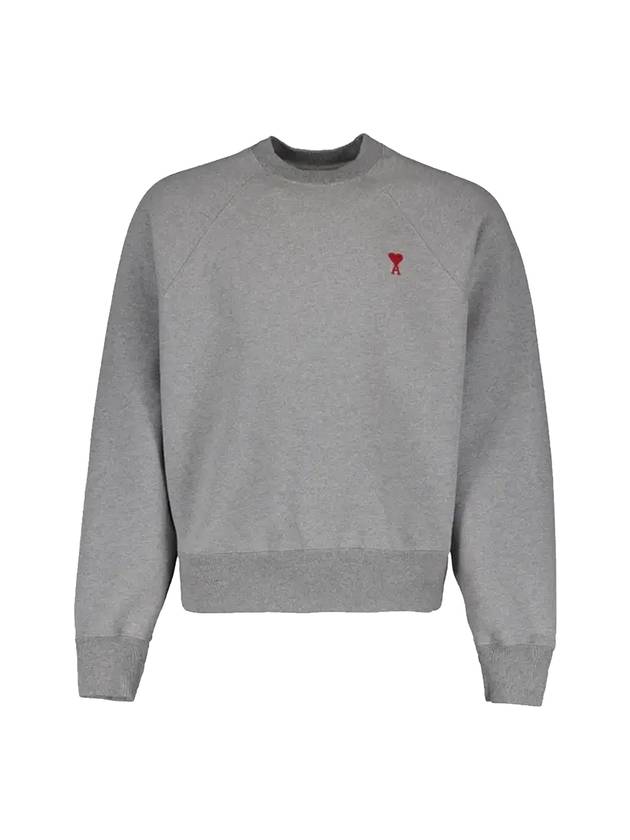 Heart Logo Organic Cotton Sweatshirt Grey - AMI - BALAAN 1