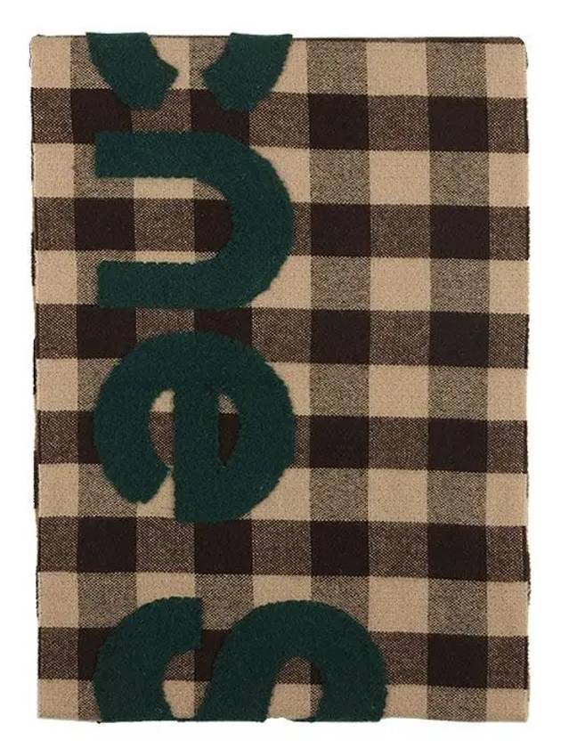 Check Logo Muffler Brown Green - ACNE STUDIOS - BALAAN 3