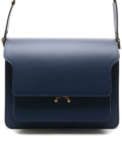 Trunk Smooth Leather Medium Shoulder Bag Navy - MARNI - BALAAN 2