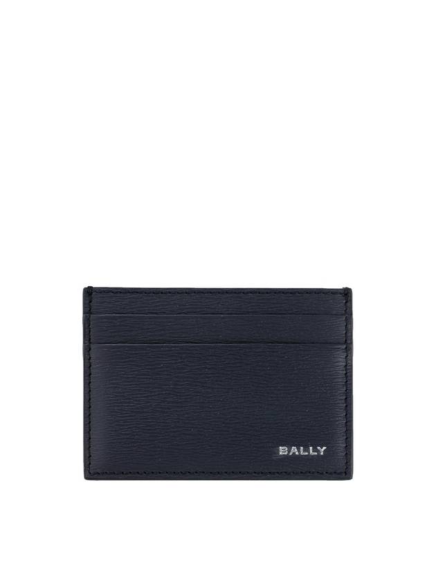 Logo Leather Card Wallet Navy - BALLY - BALAAN 1