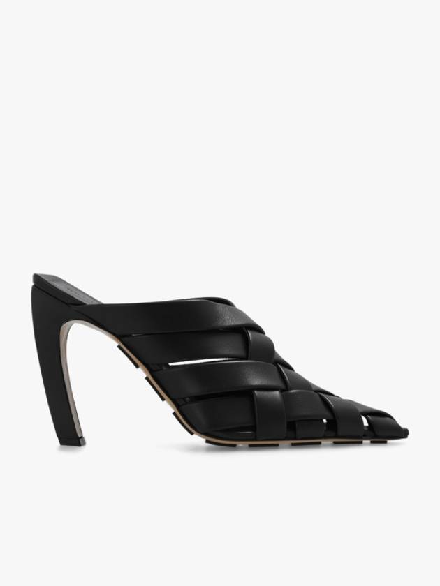 Alfie Intrecciato Leather Mule Heel Black - BOTTEGA VENETA - BALAAN 3