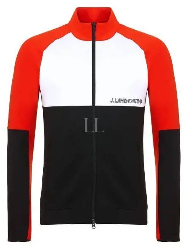 Lazarus Mid Layer Zip-Up Jacket Red Black - J.LINDEBERG - BALAAN 2