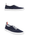 Rubber Sole Heritage Canvas Low Top Sneakers Navy - THOM BROWNE - BALAAN 5