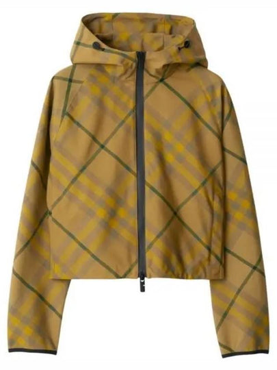 Check Pattern Zip-Up Hoodie Green - BURBERRY - BALAAN 2