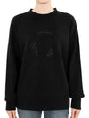 Crystal Logo Cotton Sweatshirt Black - MONCLER - BALAAN 3