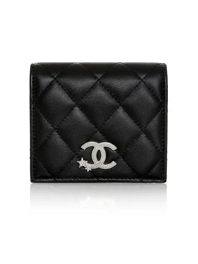 AP3726 B14929 94305 CC Star Logo Lambskin Flap Black Wallet - CHANEL - BALAAN 2