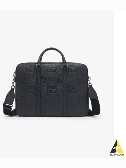 Jumbo GG Leather Brief Case Black - GUCCI - BALAAN 2