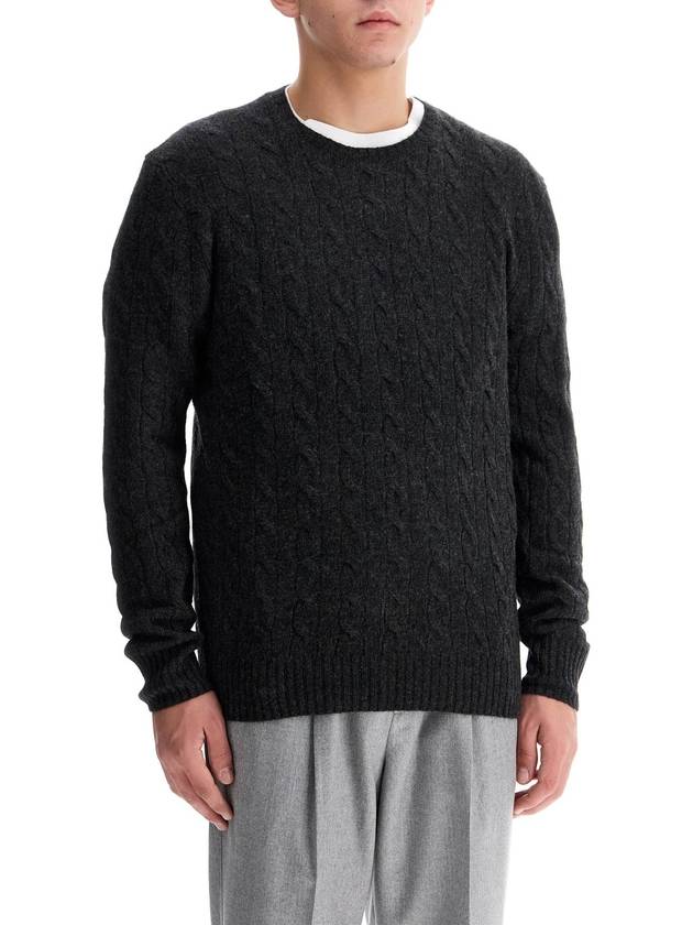 Embroid Logo Cable Knit Top Dark Grey - POLO RALPH LAUREN - BALAAN 3