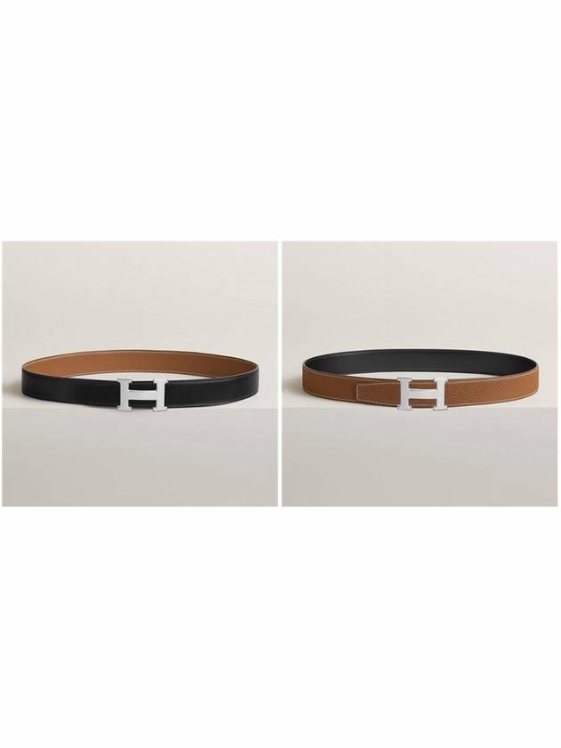 Men s double sided belt 32mm black silver matte H073967CAAA - HERMES - BALAAN 6