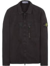 Wappen Patch Old Treatment Zip-Up Overshirt Black - STONE ISLAND - BALAAN 2