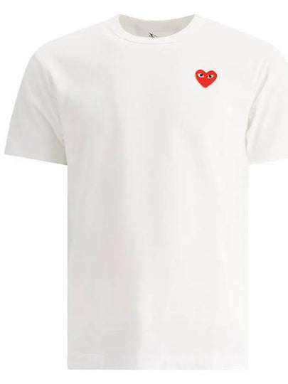 Play Red Heart Waffen Short Sleeve T-Shirt White P1 T108 2 - COMME DES GARCONS - BALAAN 2