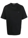 Logo Patch Cotton Short Sleeve T-Shirt Black - ACNE STUDIOS - BALAAN 2