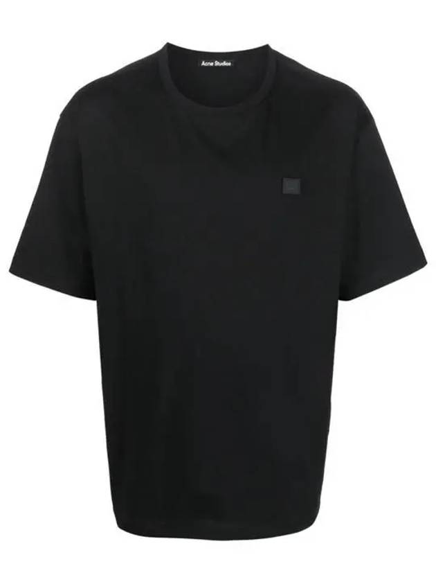 Logo Patch Cotton Short Sleeve T-Shirt Black - ACNE STUDIOS - BALAAN 2