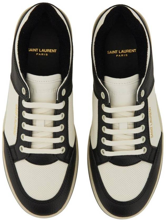 SL 61 Low Top Sneakers Black White - SAINT LAURENT - BALAAN 9