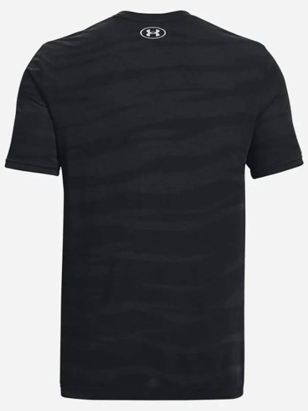 Men's Seamless Wave Short Sleeved T-Shirt Black - UNDER ARMOUR - BALAAN 3