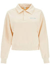 Embroidery Logo Long Sleeve Cotton Polo Shirt Beige - SPORTY & RICH - BALAAN 1