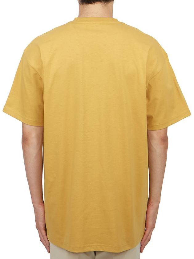 Men's Chase Mini Embroid Logo Short Sleeve T-Shirt Sunray - CARHARTT WIP - BALAAN 4