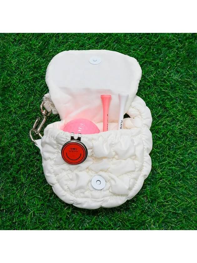 Wrinkle Mini Ball Pouch IVORY - MONBIRDIE GOLF - BALAAN 2